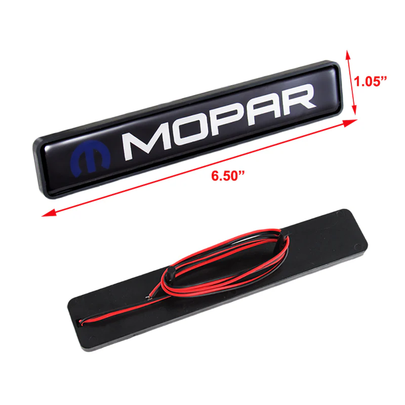 1Pcs MOPAR New LED Light Car Front Grille Badge Illuminated Decal Sticker - Image 2