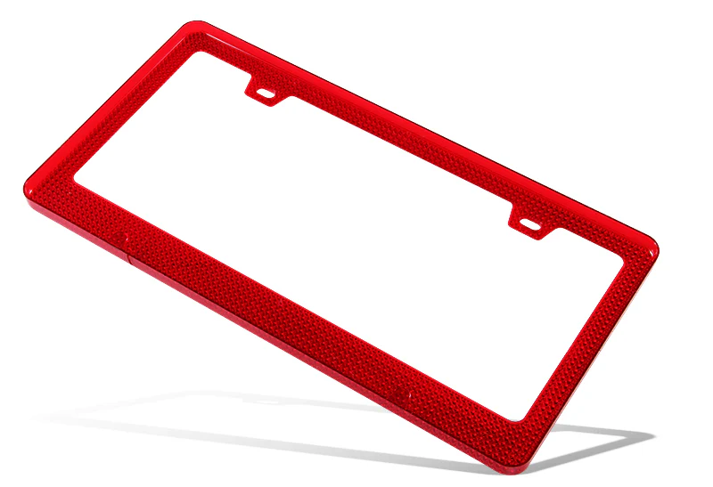 1PC Red Diamond Cut Style License Plate Frame Covers – Front & Rear - Image 4