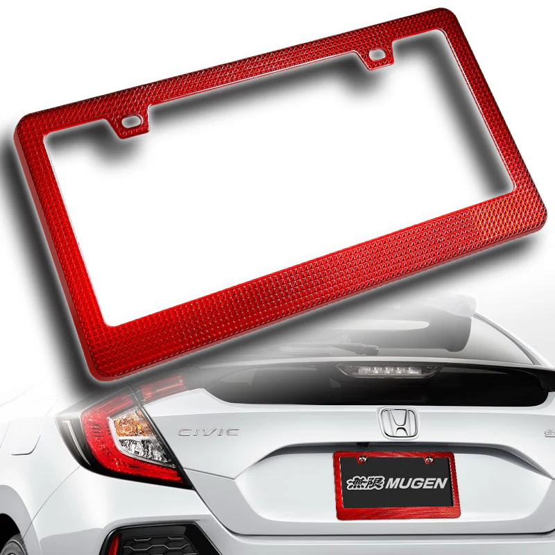 1PC Red Diamond Cut Style License Plate Frame Covers – Front & Rear - Image 7