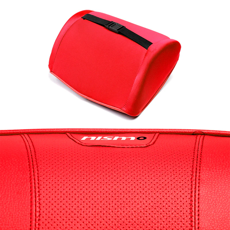 1PCS Red Leather Car Seat Memory Foam Neck Rest Cushion Pillow for NISSAN Nismo - Image 2
