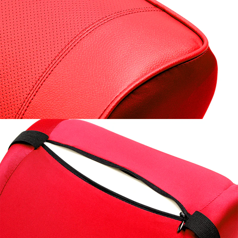 1PCS Red Leather Car Seat Memory Foam Neck Rest Cushion Pillow for NISSAN Nismo - Image 3