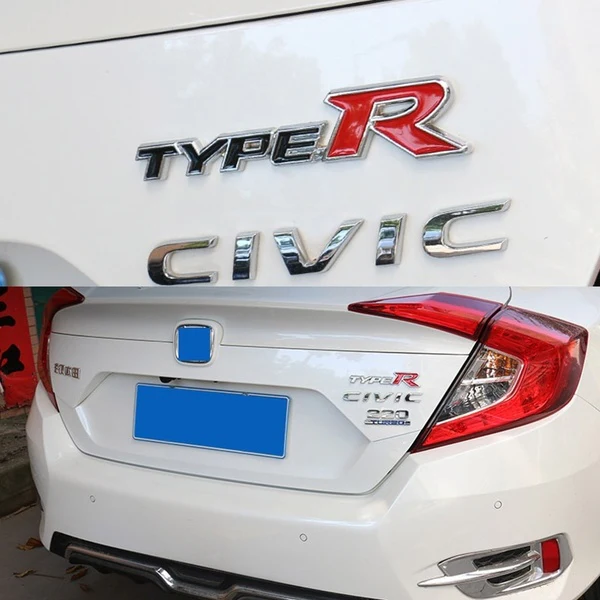 2 pcs 3D Aluminum TYPE-R Car Front/Rear Badge Fender Body Emblem Decal Sticker NEW - Image 4