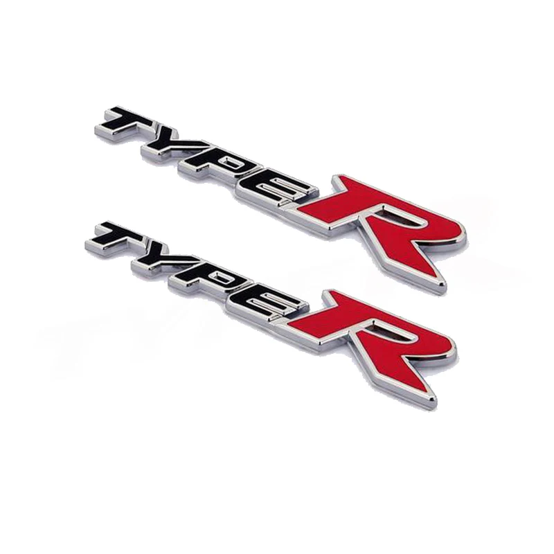 2 pcs 3D Aluminum TYPE-R Car Front/Rear Badge Fender Body Emblem Decal Sticker NEW - Image 6