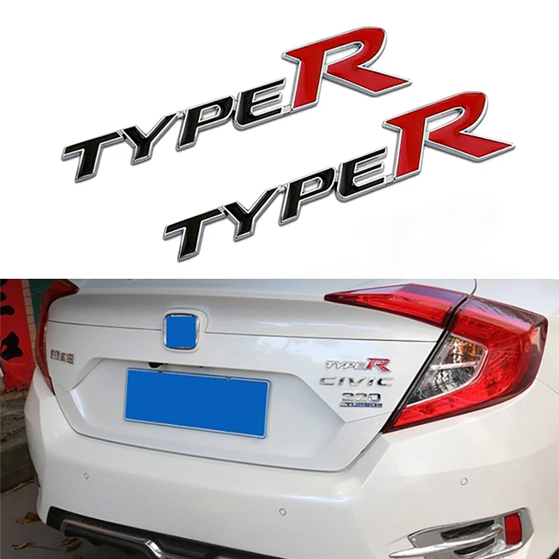 2 pcs 3D Aluminum TYPE-R Car Front/Rear Badge Fender Body Emblem Decal Sticker NEW - Image 7