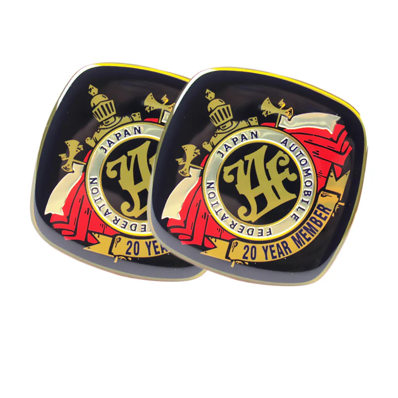2 pcs JAF Japan Automobile Federation 20 Year Member JDM Logo Emblem Badge Decal Sticker - Image 4