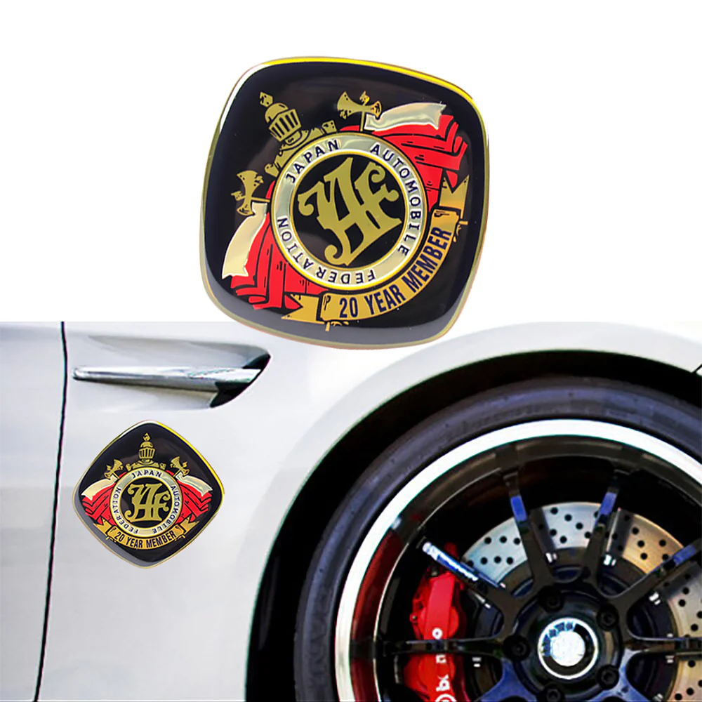2 pcs JAF Japan Automobile Federation 20 Year Member JDM Logo Emblem Badge Decal Sticker - Image 5