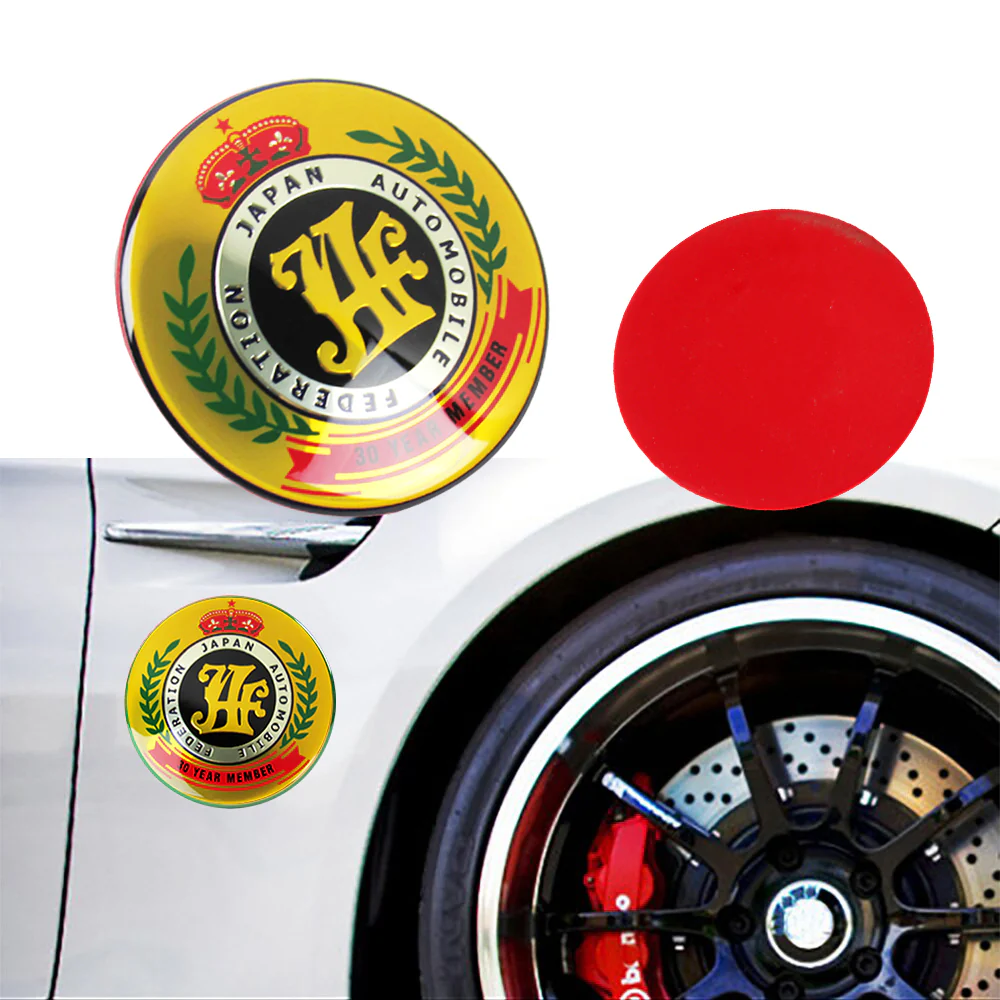 2 pcs JAF Japan Automobile Federation 30 Year Member JDM Logo Emblem Badge Decal Badge Sticker - Image 2