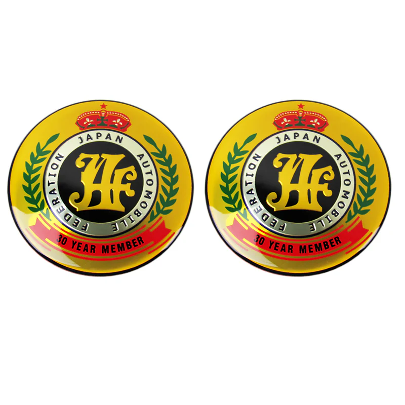 2 pcs JAF Japan Automobile Federation 30 Year Member JDM Logo Emblem Badge Decal Badge Sticker - Image 5