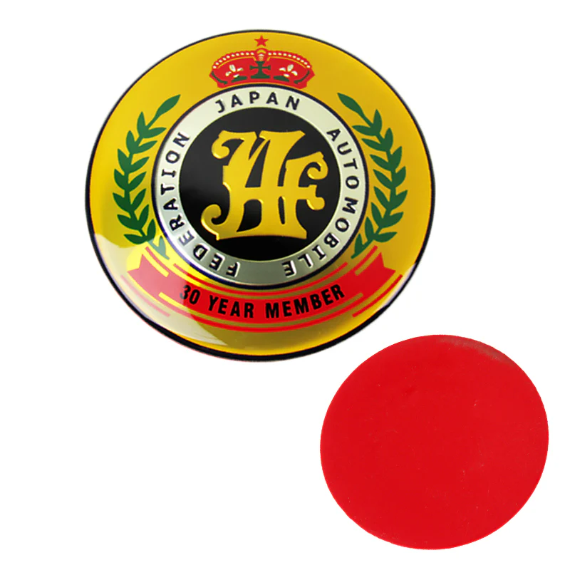 2 pcs JAF Japan Automobile Federation 30 Year Member JDM Logo Emblem Badge Decal Sticker - Image 3