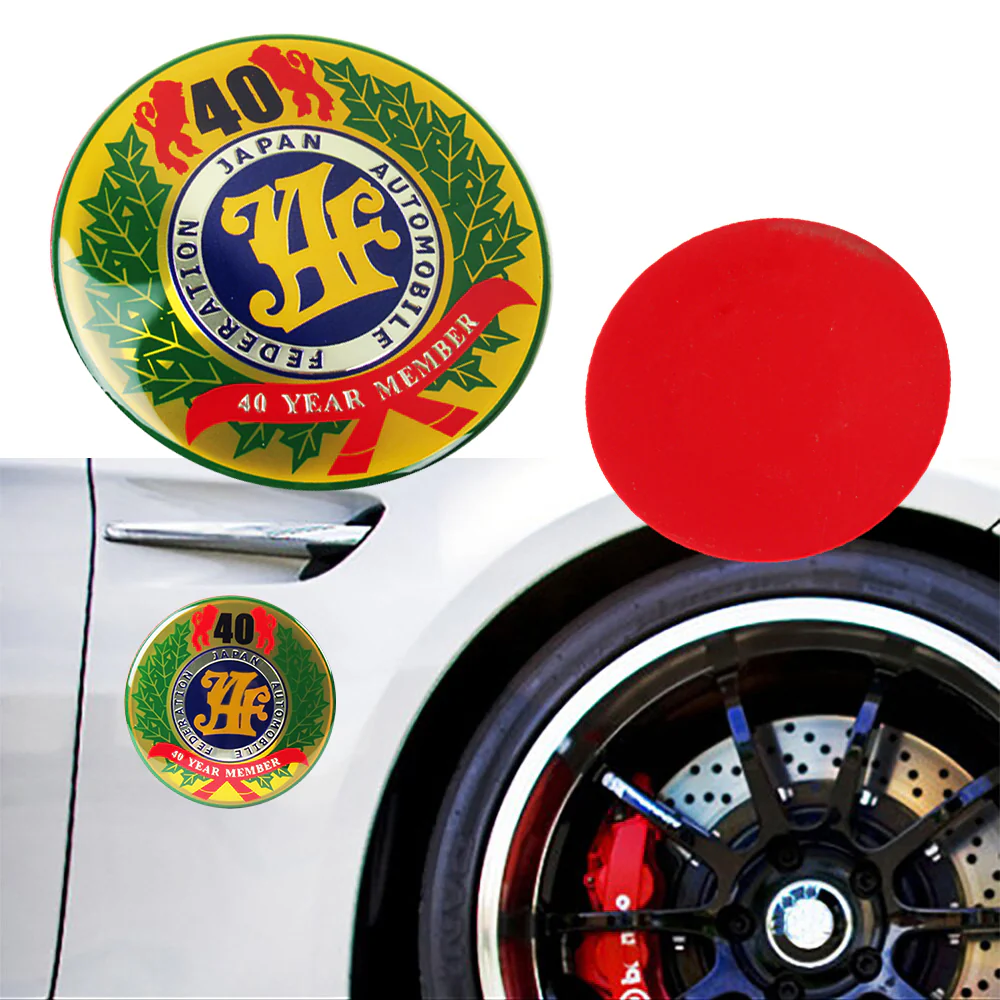 2 pcs JAF Japan Automobile Federation 40 Year Member JDM Logo Emblem Badge Decal Badge Sticker - Image 2
