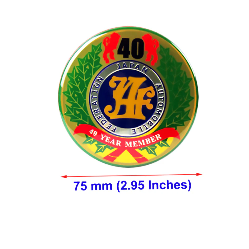 2 pcs JAF Japan Automobile Federation 40 Year Member JDM Logo Emblem Badge Decal Badge Sticker - Image 3