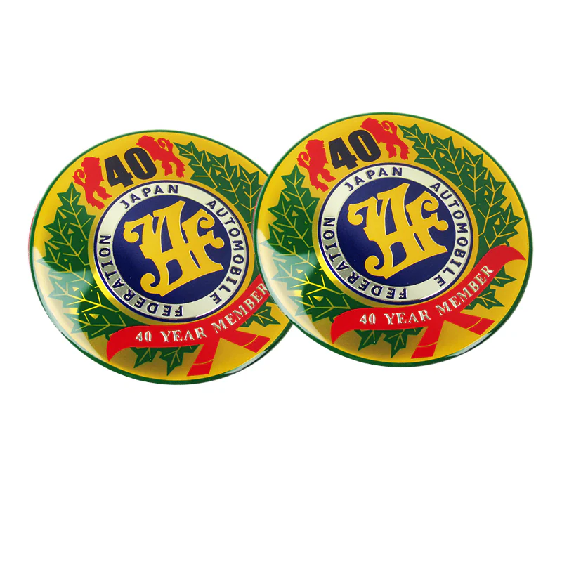 2 pcs JAF Japan Automobile Federation 40 Year Member JDM Logo Emblem Badge Decal Badge Sticker - Image 6