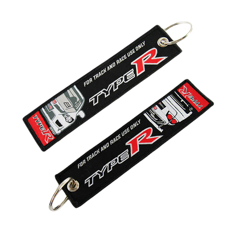 2 pcs JDM HONDA CIVIC TYPE R DOUBLE SIDED Racing Cell Holders Keychain Keyring 5.7" - Image 4