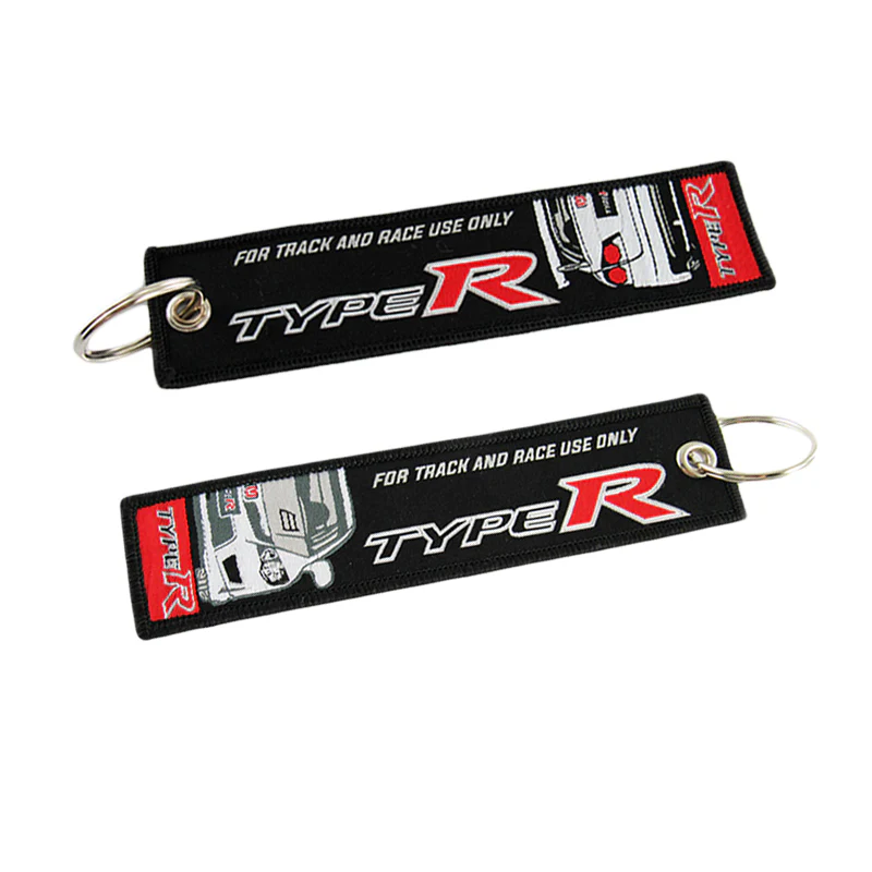 2 pcs JDM HONDA CIVIC TYPE R DOUBLE SIDED Racing Cell Holders Keychain Keyring 5.7" - Image 5