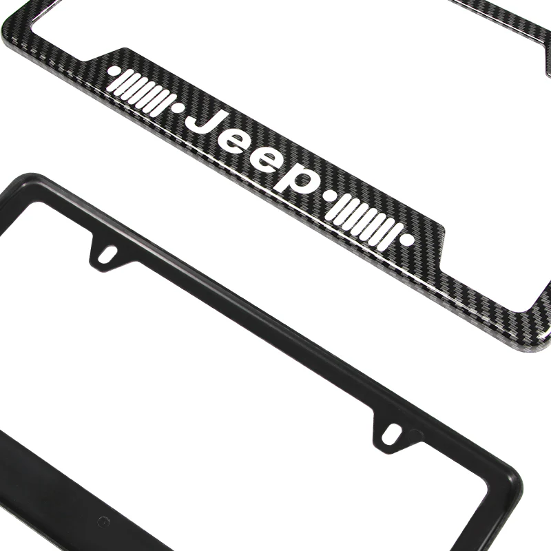 2 pcs Jeep Carbon Fiber Look License Plate Frame ABS New - Image 4