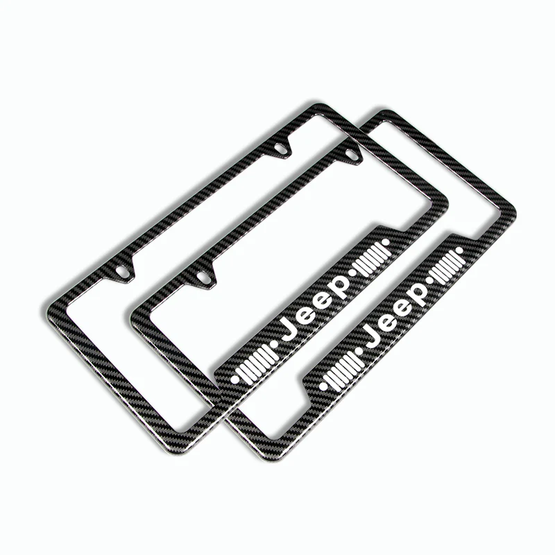 2 pcs Jeep Carbon Fiber Look License Plate Frame ABS New - Image 6