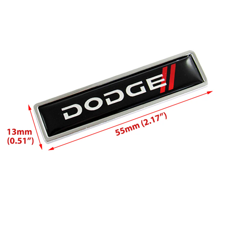 2 pcs Luxury Auto Body Fender Metal Emblem Badge Sticker Decal For DODGE with Red// New - Image 2