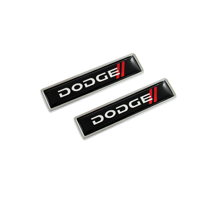 2 pcs Luxury Auto Body Fender Metal Emblem Badge Sticker Decal For DODGE with Red// New - Image 4
