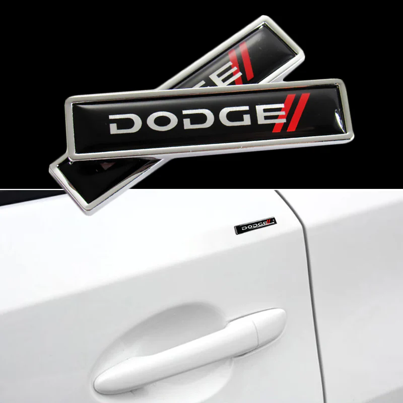 2 pcs Luxury Auto Body Fender Metal Emblem Badge Sticker Decal For DODGE with Red// New - Image 5