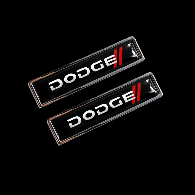 2 pcs Luxury Auto Body Fender Metal Emblem Badge Sticker Decal For DODGE with Red// New - Image 6