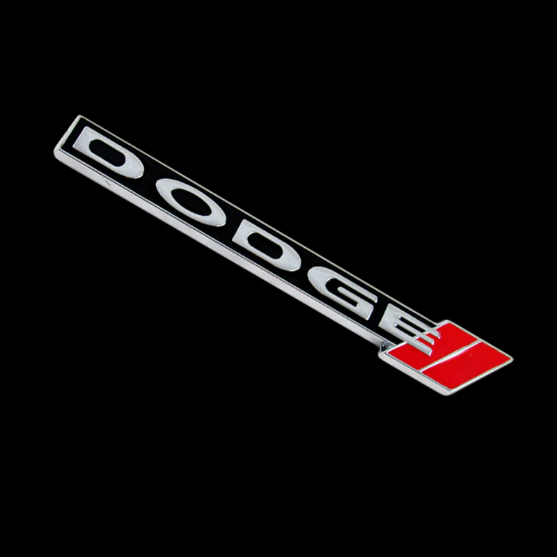 2 PCS Metal 3D Dodge Emblem with Red// Style Door Step Plate Sills Badge Sticker - Image 6