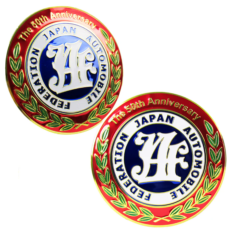 2 pcs New JAF Japan Automobile Federation 50th Anniversary JDM Logo Emblem Badge Decal Badge Sticker - Image 4