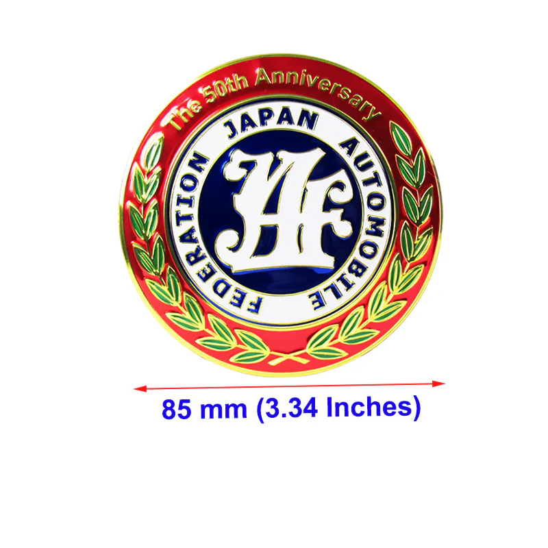 2 pcs New JAF Japan Automobile Federation 50th Anniversary JDM Logo Emblem Badge Decal Badge Sticker - Image 7