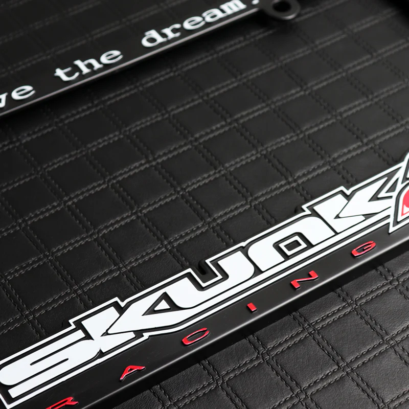 2 pcs SKUNK2 RACING "LIVE the Dream" License Plate Frame + Cap for Honda Civic Acura - Image 3