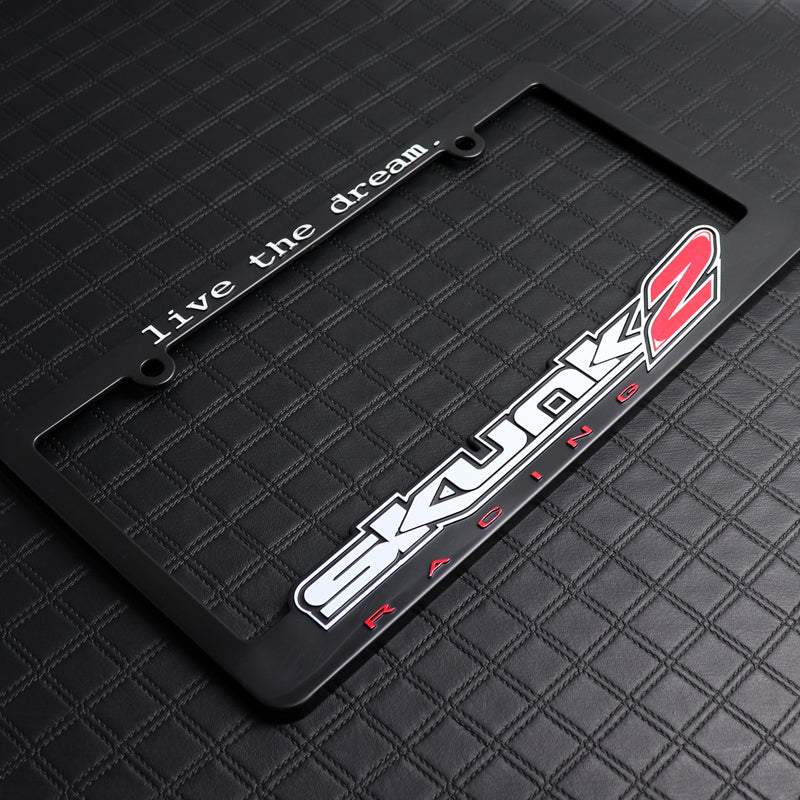 2 pcs SKUNK2 RACING "LIVE the Dream" License Plate Frame + Cap for Honda Civic Acura - Image 5