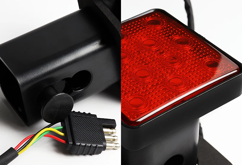 2” Trailer Hitch 12-LED Brake Light Towing Receiver Cover – Red Lens - Image 2