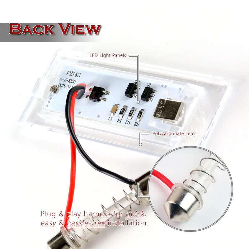 2000-2006 BMW X5 E53 Bright White 18-SMD 6000K LED License Plate Lights (2pcs) - Image 3