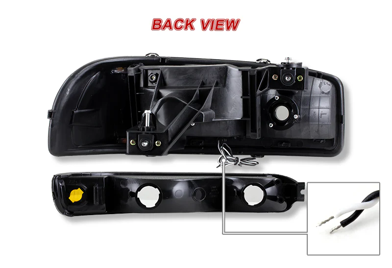 GMC Sierra/Yukon XL 1500 2500 LED DRL Black Headlights w/ Bumper Signal Lights 4PCS Set - Clear Lens Amber Reflectors - Image 5