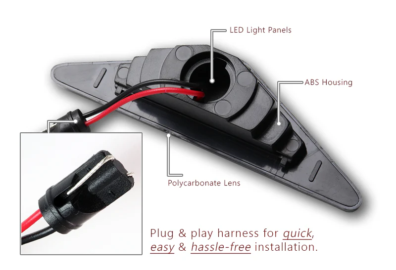 2000-2006 Ford Mondeo MK3 Amber LED Turn Signal Front Side Marker Lights -Clear Lens - Image 2