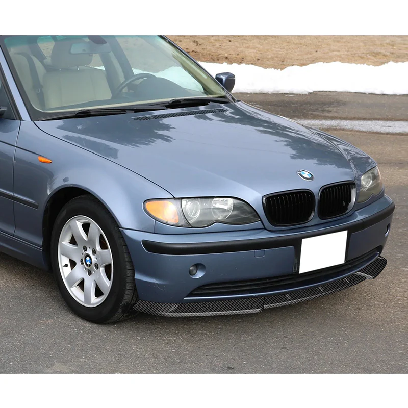 2002-2005 BMW 3-Series E46 Sedan Carbon Style 3-Piece Front Bumper Body Spoiler Splitter Lip Kit with Free Gift - Image 5