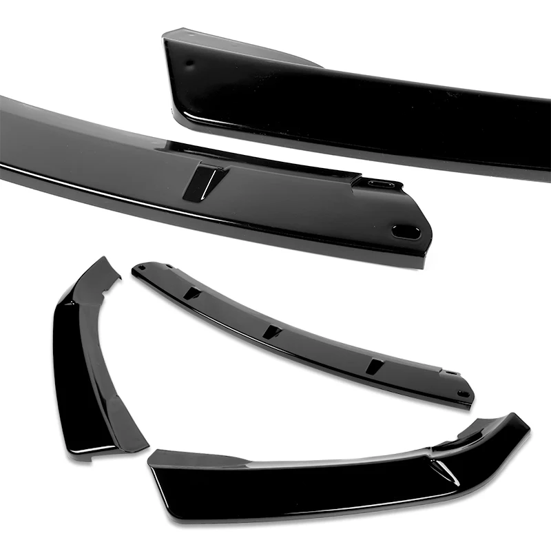 2002-2005 BMW 3-Series E46 Sedan Painted Black 3-Piece Front Bumper Body Spoiler Splitter Lip Kit - Image 3