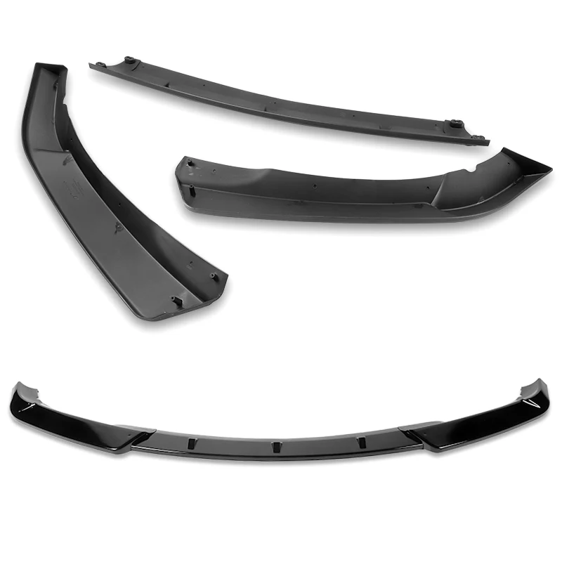 2002-2005 BMW 3-Series E46 Sedan Painted Black 3-Piece Front Bumper Body Spoiler Splitter Lip Kit - Image 4