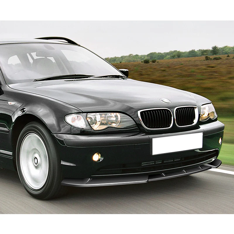 2002-2005 BMW 3-Series E46 Sedan Painted Black 3-Piece Front Bumper Body Spoiler Splitter Lip Kit - Image 7