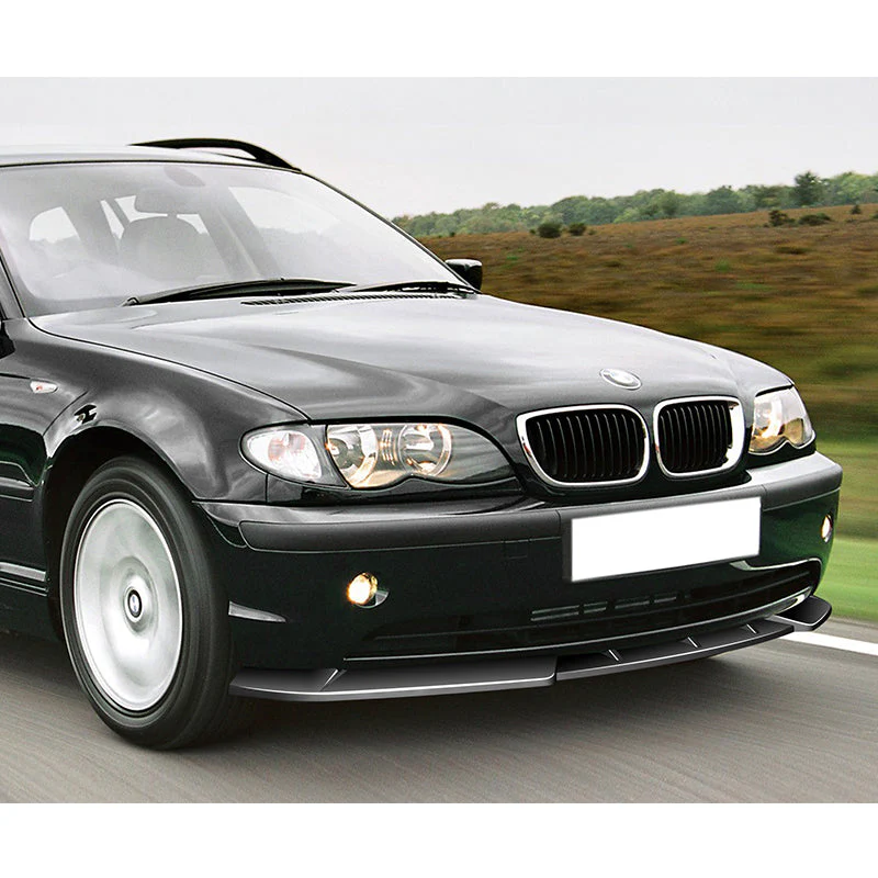 2002-2005 BMW 3-Series E46 Sedan Painted Black 3-Piece Front Bumper Body Spoiler Splitter Lip Kit with Free Gift - Image 5