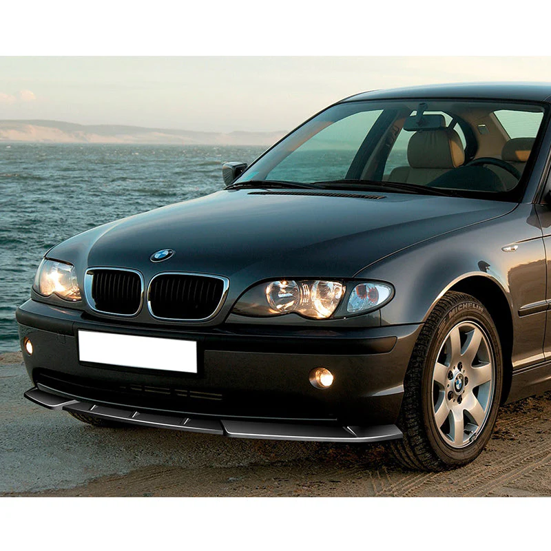 2002-2005 BMW 3-Series E46 Sedan Painted Black 3-Piece Front Bumper Body Spoiler Splitter Lip Kit with Free Gift - Image 6