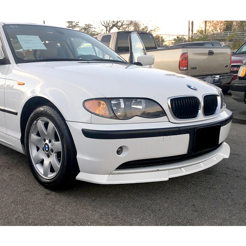 2002-2005 BMW 3-Series E46 Sedan Painted White 3-Piece Front Bumper Body Spoiler Splitter Lip Kit with Free Gift - Image 6