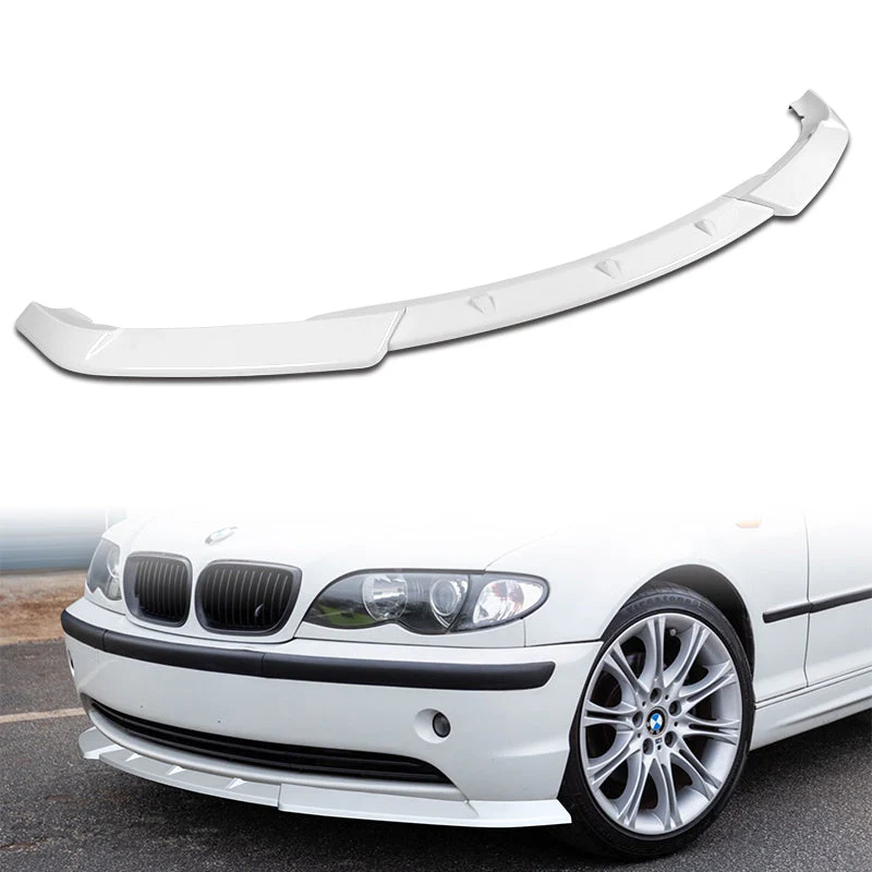 2002-2005 BMW 3-Series E46 Sedan Painted White 3-Piece Front Bumper Body Spoiler Splitter Lip Kit with Free Gift - Image 7