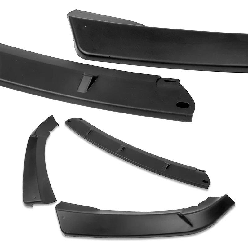 2002-2005 BMW 3-Series E46 Sedan Unpainted Matte Black 3-Piece Front Bumper Body Spoiler Splitter Lip Kit - Image 3