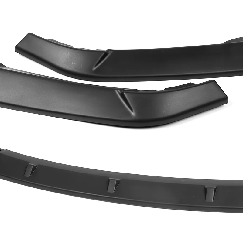 2002-2005 BMW 3-Series E46 Sedan Unpainted Matte Black 3-Piece Front Bumper Body Spoiler Splitter Lip Kit - Image 6