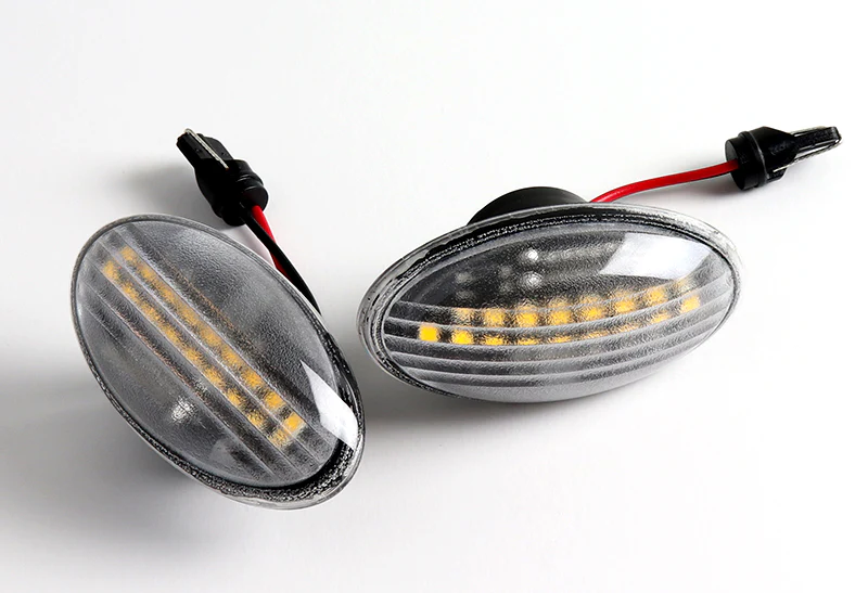 2002-2006 Mini Cooper White LED Turn Signal Front Side Marker Lights -Clear Lens - Image 3