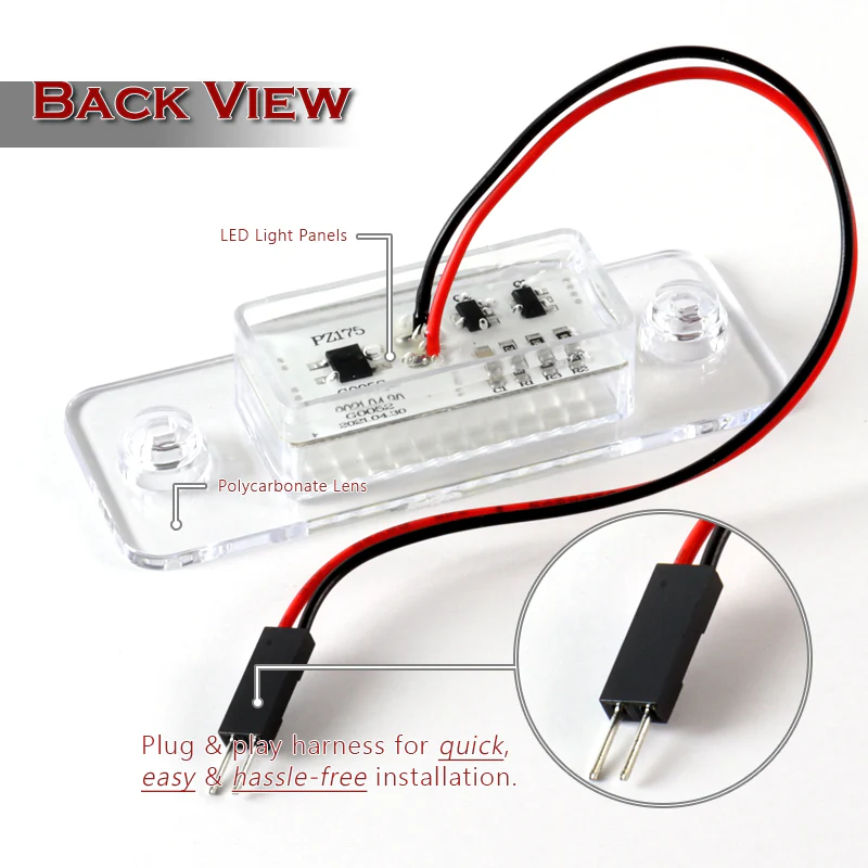 2002-2009 Audi A8 S8 Xenon White 18-SMD LED 6000K License Plate Lights (2pcs) - Image 3