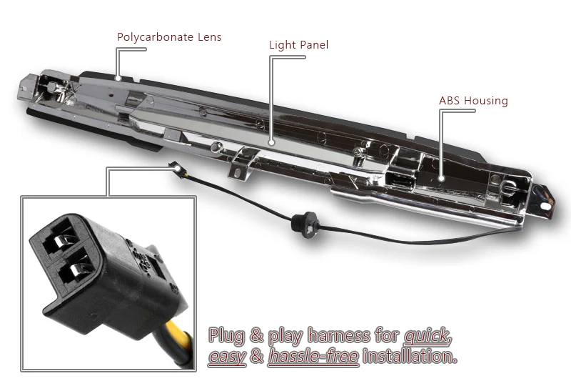 2002-2009 Chevy Trailblazer / GMC Envoy LED 3RD Brake Light Rear Stop Lamp  - Chrome Housing Smoked Lens - Image 3