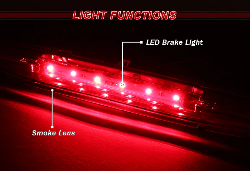 2002-2009 Chevy Trailblazer / GMC Envoy LED 3RD Brake Light Rear Stop Lamp  - Chrome Housing Smoked Lens - Image 4