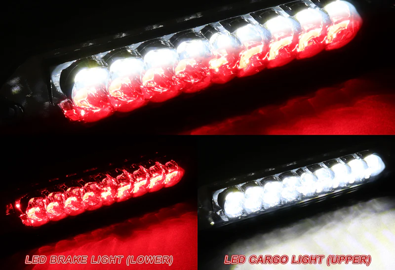 2002-2009 Dodge Ram 1500 / 2500 / 3500 LED Third Brake Light with Cargo Light - Black Housing Clear Lens - Image 4