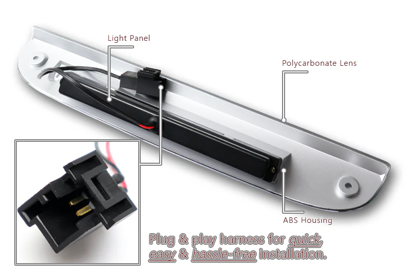 2008-2012 Ford Escape LED 3RD Brake Light Rear Stop Lamp - Chrome Housing Clear Lens - Image 3