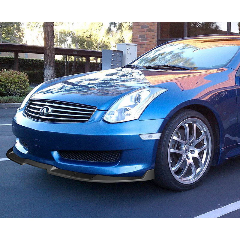 2003-2007 Infiniti G35 Coupe GT-Style Unpainted Matte Black 3-Piece Front Bumper Body Spoiler Splitter Lip Kit - Image 8